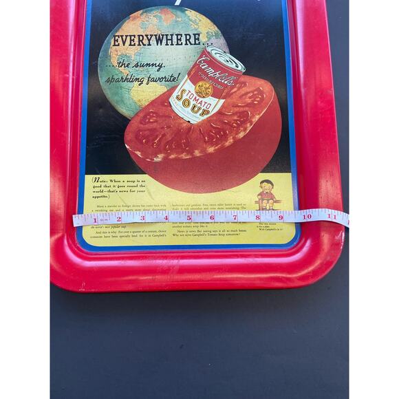 RED VINTAGE 1994 CAMPBELL'S SERVING TRAY TOMATO SOUP ADVERTISING PRE-OWNED - Picture 8 of 11